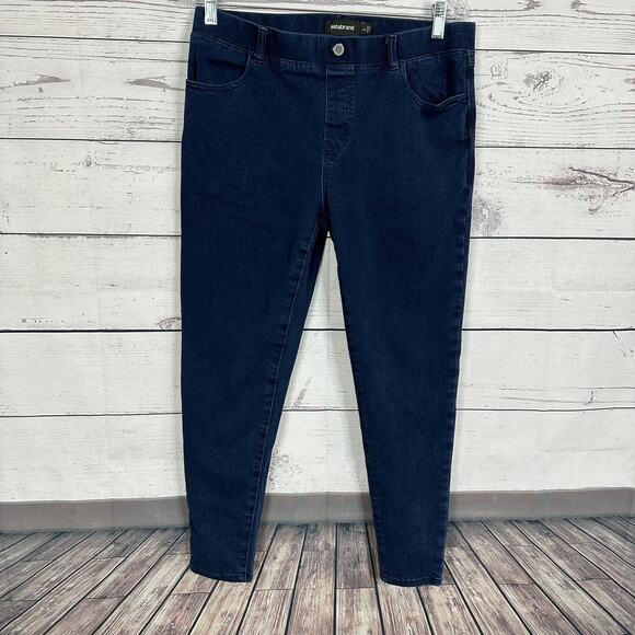 Betabrand Pants Jeans Womens Large Blue Denim Skinny Pull on Stretch Jegging - Picture 1 of 12